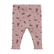 Load image into Gallery viewer, Minymo Plum Floral Tee and Rib Legging