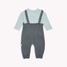 Load image into Gallery viewer, Petit Lem Sweater Knit Overall Set Cadet Grey
