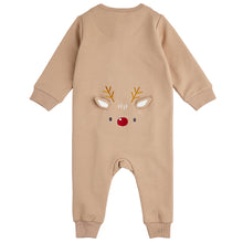Load image into Gallery viewer, Petit Lem Littlest Reindeer Fleece Playsuit