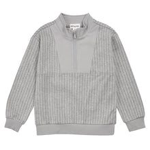 Load image into Gallery viewer, Miles Pin Stripe Zip Neck Sweatshirt Heather Grey