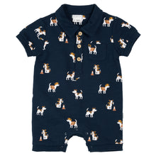 Load image into Gallery viewer, Petit Lem Pups at Work Shortie Playsuit