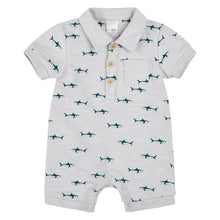 Load image into Gallery viewer, Petit Lem Shark Print Polo Shortie Playsuit
