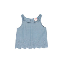 Load image into Gallery viewer, Boboli Embroidered Chambray Sleeveless Top