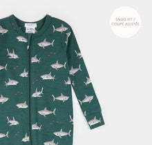 Load image into Gallery viewer, Petit Lem Shark Print Convertible Sleeper