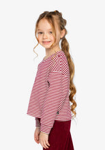 Load image into Gallery viewer, Deux Par Deux Red Stripe Tee