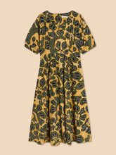 Load image into Gallery viewer, White Stuff UK Kate Linen Blend Dress Chartruese Print
