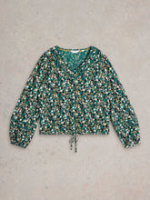 Load image into Gallery viewer, White Stuff UK Betty Tie Hem Green Print