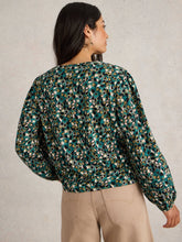 Load image into Gallery viewer, White Stuff UK Betty Tie Hem Green Print