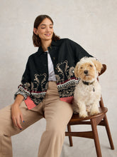 Load image into Gallery viewer, White Stuff UK Carrie Linen Jacket Black Print
