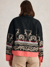 Load image into Gallery viewer, White Stuff UK Carrie Linen Jacket Black Print