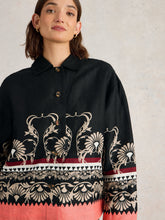 Load image into Gallery viewer, White Stuff UK Carrie Linen Jacket Black Print