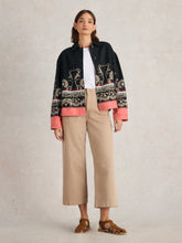 Load image into Gallery viewer, White Stuff UK Carrie Linen Jacket Black Print