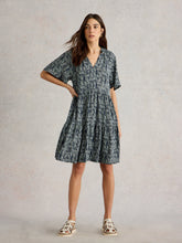 Load image into Gallery viewer, White Stuff UK Sophia Crinkle Dress Navy Print