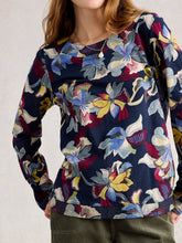 Load image into Gallery viewer, White Stuff UK Weaver Tee Navy Print