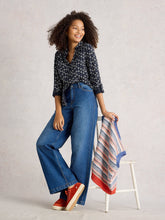 Load image into Gallery viewer, White Stuff UK Annie Jersey Shirt Navy Print