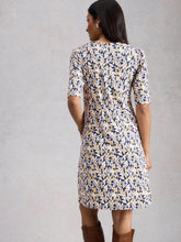 Load image into Gallery viewer, White Stuff UK Olivia Jersey Dress Blue Print