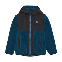 Load image into Gallery viewer, Color Kids Sherpa Fleece Hooded Jacket Legion Teal
