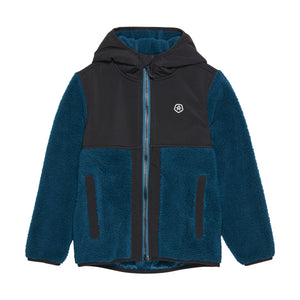 Color Kids Sherpa Fleece Hooded Jacket Legion Teal