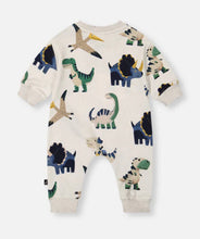 Load image into Gallery viewer, Deux Par Deux Dino Print Fleece Playsuit