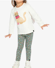 Load image into Gallery viewer, Deux Par Deux Cute Cat Tee Off White