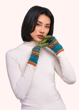 Load image into Gallery viewer, Powder UK Fairisle Gloves Teal Mix