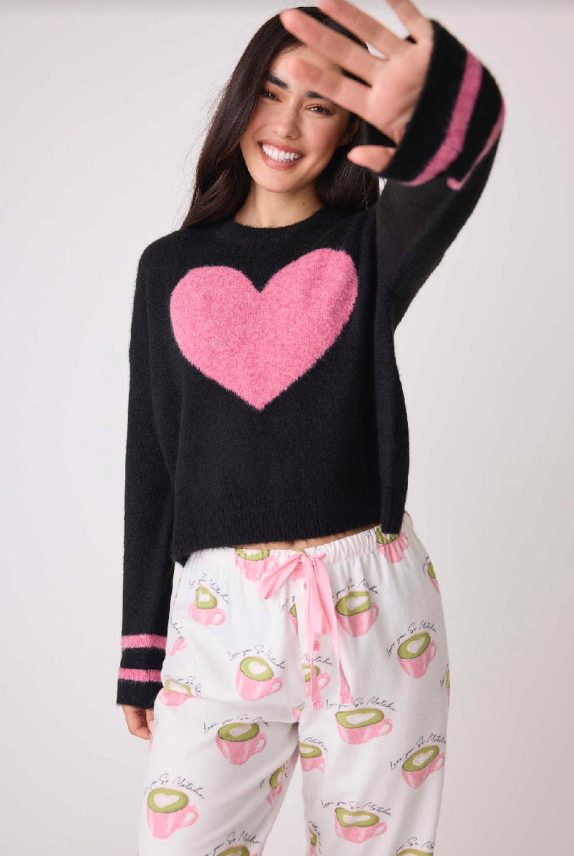 treat ürself love sweater pink×navy Love Your Self Sweater – GirlzLabBoutique