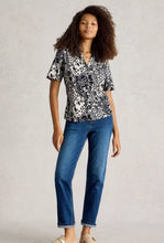 Load image into Gallery viewer, White Stuff UK Annie Short Sleeve Jersey Shirt Navy Print