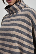 Load image into Gallery viewer, Neirami Stripe Soft Turtleneck Sweater Taupe/Grey
