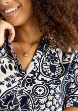 Load image into Gallery viewer, White Stuff UK Annie Short Sleeve Jersey Shirt Navy Print