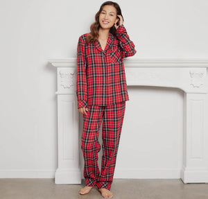 Petit Lem Scarlet Tartan Plaid Flannel Womens Pyjamas