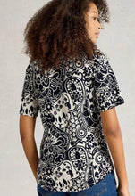 Load image into Gallery viewer, White Stuff UK Annie Short Sleeve Jersey Shirt Navy Print