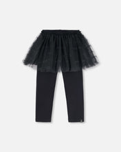 Load image into Gallery viewer, Deux Par Deux Black Tulle Skirt Leggings
