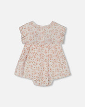 Load image into Gallery viewer, Deux Par Deux Baby Pointelle Dress Onesie Ditsy Flowers