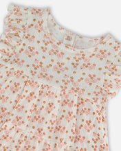 Load image into Gallery viewer, Deux Par Deux Baby Pointelle Dress Onesie Ditsy Flowers