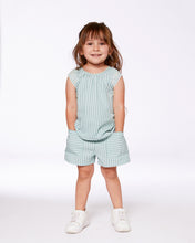 Load image into Gallery viewer, Deux Par Deux Chambray Stripe Top and Shorts Mint Green