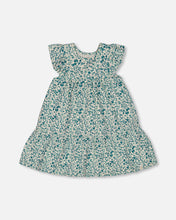 Load image into Gallery viewer, Deux Par Deux Ditsy Blue Print Dress