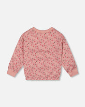 Load image into Gallery viewer, Deux Par Deux Strawberry Print Terry Sweatshirt