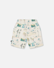 Load image into Gallery viewer, Deux Par Deux Palm Tree French Terry Short
