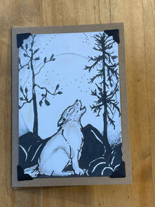 Iconic Howling Wolf Card