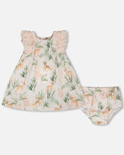 Load image into Gallery viewer, Deux Par Deux Deer Print Dress and Bloomer`