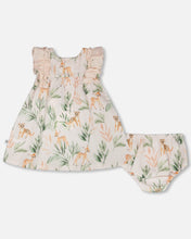 Load image into Gallery viewer, Deux Par Deux Deer Print Dress and Bloomer`