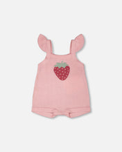 Load image into Gallery viewer, Deux Par Deux Strawberry Knit Shortie Playsuit