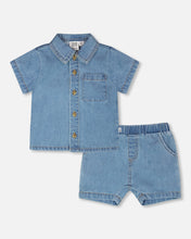 Load image into Gallery viewer, Deux Par Deux Denim Shirt and Short
