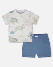 Load image into Gallery viewer, Deux Par Deux Turtle Print Tee and Short