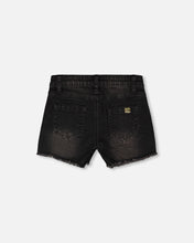 Load image into Gallery viewer, Deux Par Deux Black Denim Shorts