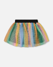 Load image into Gallery viewer, Deux Par Deux Rainbow Stripes Mesh Skirt