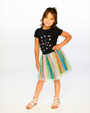 Load image into Gallery viewer, Deux Par Deux Rainbow Stripes Mesh Skirt