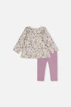 Load image into Gallery viewer, Deux Par Deux Top and Pant Flower Hearts