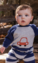 Load image into Gallery viewer, Deux Par Deux Cars Print Intarsia Knit Playsuit