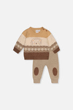 Load image into Gallery viewer, Deux Par Deux Porcupine Print Knit Top and Pant Apple Cinnamon